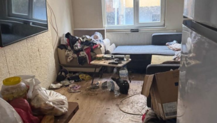 8 aydır kirasını ödemedikleri daireyi ‘çöp eve’ çevirdiler